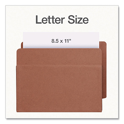 Pendaflex End Tab File Pocket, 7" Expansion, Letter Size, Brown, 5/Box (63770P)