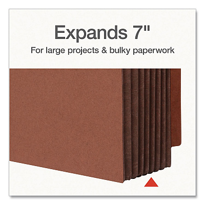Pendaflex End Tab File Pocket, 7" Expansion, Letter Size, Brown, 5/Box (63770P)