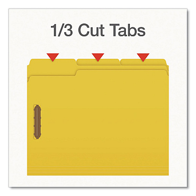 Pendaflex Heavy-Duty Fastener Folder, 1/3-Cut Tab: Assorted, Expands 0.75", 2 Fasteners, Letter Size, Assorted, 50/Box (1006957)