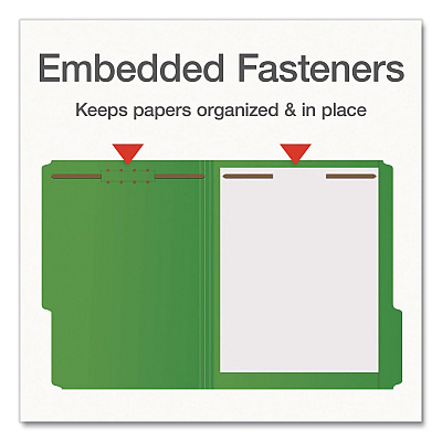 Pendaflex Heavy-Duty Fastener Folder, 1/3-Cut Tab: Assorted, Expands 0.75", 2 Fasteners, Letter Size, Assorted, 50/Box (1006957)