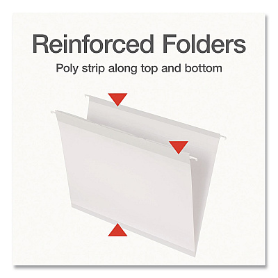 Pendaflex Ready-Tab Reinforced Hanging File Folders, Letter Size, 1/3-Cut Tabs, White, 20/Box (1006985)