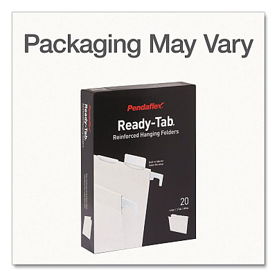 Pendaflex Ready-Tab Reinforced Hanging File Folders, Letter Size, 1/3-Cut Tabs, White, 20/Box (1006985)