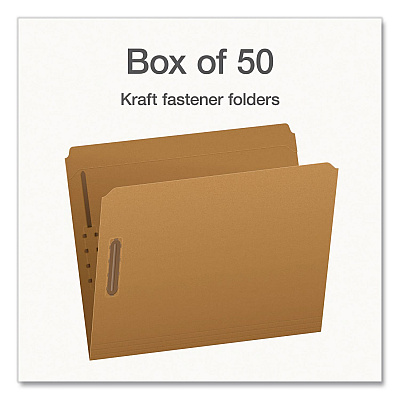 Pendaflex Kraft Fastener Folders, Straight Tab, Expands 0.75", 2 Fasteners, Letter Size, Kraft, 50/Box (1006992)