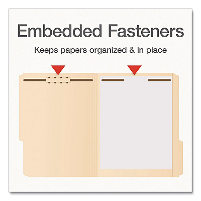 Pendaflex Heavy-Duty Fastener Folder, 1/3-Cut Tab: Assorted, Expands 0.75", 2 Fasteners, Letter Size, Manila, 50/Box (1006994)