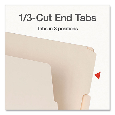 Pendaflex Manila End Tab Folders, 1/3-Cut Tabs: Assorted, Letter Size, 0.75" Expansion, Manila, 100/Box (1007001)