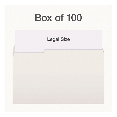 Pendaflex Double-Ply Reinforced Top Tab Colored File Folders, 1/3-Cut Tabs: Assorted, Legal, 0.75" Expansion, White, 100/Box (1007034)