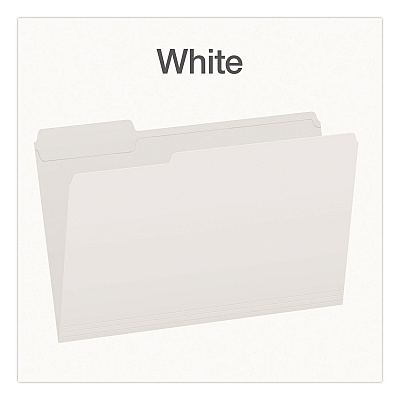 Pendaflex Double-Ply Reinforced Top Tab Colored File Folders, 1/3-Cut Tabs: Assorted, Legal, 0.75" Expansion, White, 100/Box (1007034)