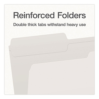 Pendaflex Double-Ply Reinforced Top Tab Colored File Folders, 1/3-Cut Tabs: Assorted, Legal, 0.75" Expansion, White, 100/Box (1007034)