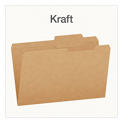 Pendaflex Kraft File Folders, 2/5-Cut Tabs: Right of Center, Legal Size, 0.75" Expansion, Kraft, 50/Box (1007042)
