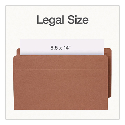 Pendaflex End Tab File Pocket, Dark Brown Gusset, 3.5" Expansion, Legal Size, Brown/Dark Brown, 10/Box (1007049)