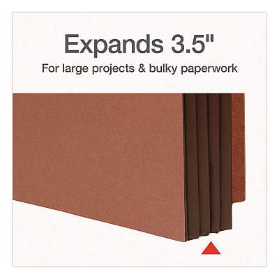 Pendaflex End Tab File Pocket, Dark Brown Gusset, 3.5" Expansion, Legal Size, Brown/Dark Brown, 10/Box (1007049)