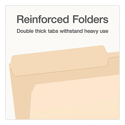 Pendaflex Manila File Folders, 1/2-Cut Tabs: Assorted, Legal Size, 0.75" Expansion, Manila, 100/Box (1007052)