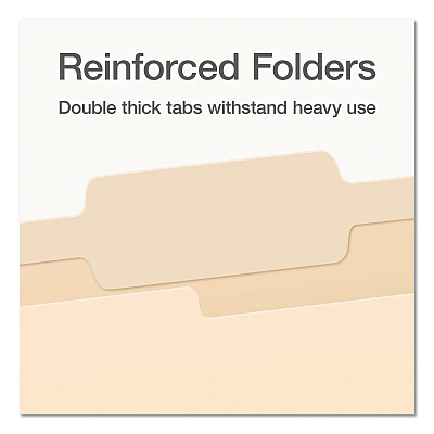 Pendaflex Manila File Folders, 2/5-Cut Tabs: Right, Legal Size, 0.75" Expansion, Manila, 100/Box (1007056)