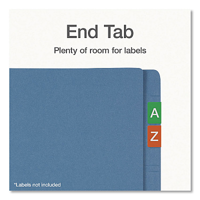 Pendaflex Colored Reinforced End Tab Fastener Folders, Straight Tab, Expands 0.75", 2 Fasteners, Legal Size, Blue, 50/Box (1007058)