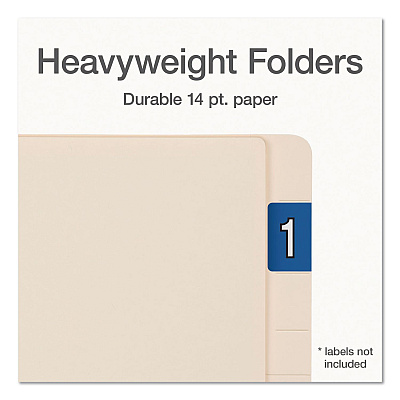 Pendaflex Manila End Tab Folders, Straight Tabs, Letter Size, 0.75" Expansion, Manila, 50/Box (1007069)