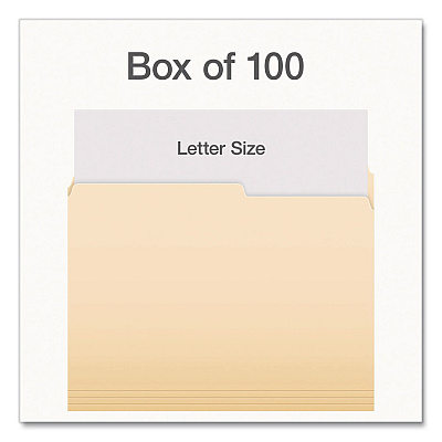 Pendaflex Manila File Folders, 2/5-Cut Tabs: Right, Letter Size, 0.75" Expansion, Manila, 100/Box (1007078)