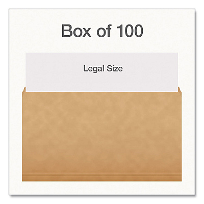 Pendaflex Kraft File Folders, Straight Tabs, Legal Size, 0.75" Expansion, Kraft, 100/Box (1007137)