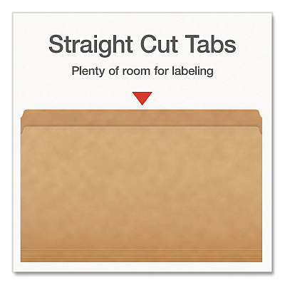Pendaflex Kraft File Folders, Straight Tabs, Legal Size, 0.75" Expansion, Kraft, 100/Box (1007137)