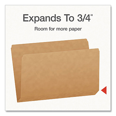 Pendaflex Kraft File Folders, Straight Tabs, Legal Size, 0.75" Expansion, Kraft, 100/Box (1007137)