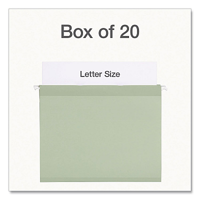 Pendaflex Ready-Tab Reinforced Hanging File Folders, Letter Size, 1/3-Cut Tabs, Sage Green, 20/Box (1009463)