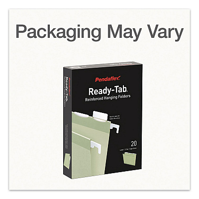 Pendaflex Ready-Tab Reinforced Hanging File Folders, Letter Size, 1/3-Cut Tabs, Sage Green, 20/Box (1009463)