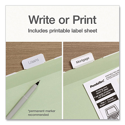 Pendaflex Ready-Tab Reinforced Hanging File Folders, Legal Size, 1/6-Cut Tabs, Sage Green, 20/Box (1009464)