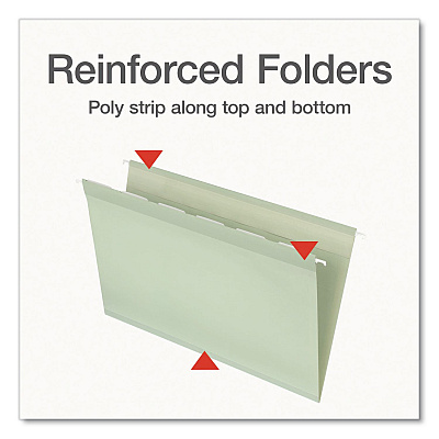 Pendaflex Ready-Tab Reinforced Hanging File Folders, Legal Size, 1/6-Cut Tabs, Sage Green, 20/Box (1009464)