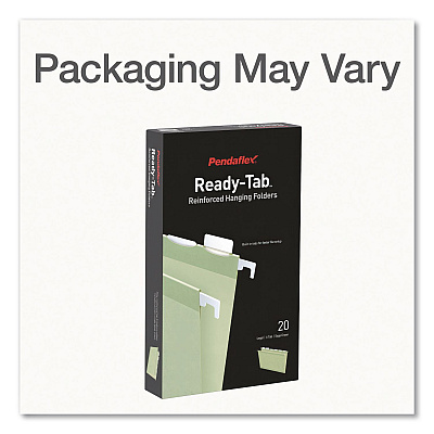 Pendaflex Ready-Tab Reinforced Hanging File Folders, Legal Size, 1/6-Cut Tabs, Sage Green, 20/Box (1009464)