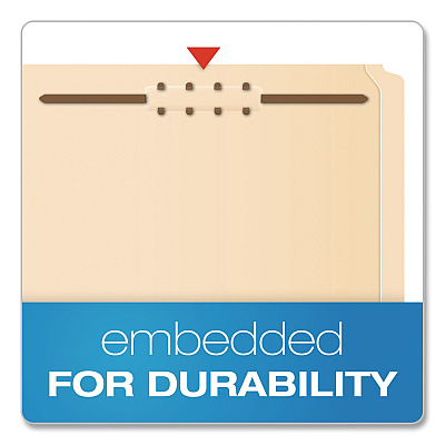 Pendaflex Manila Fastener Folders, Reinforced Straight Tab, 2 Fasteners, Legal Size, Manila, 50/Box (FM312EE)