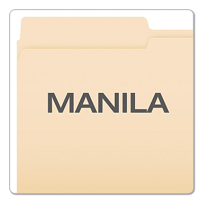 Pendaflex Reinforced Top File Folders, 1/2-Cut Tabs: Assorted Positions, Letter Size, Manila, 100/Box (R75212)