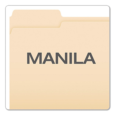 Pendaflex Reinforced Top File Folders, 1/3-Cut Tabs: Left Position, Letter Size, Manila, 100/Box (R752131)