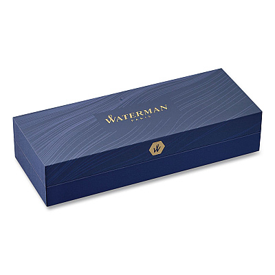 Waterman Hemisphere Ballpoint Pen, Retractable, Medium 1 mm, Blue Ink, Brushed Stainless Steel/Palladium-Chrome Barrel (S0920470)