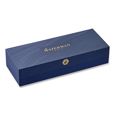 Waterman Hemisphere Ballpoint Pen, Retractable, Medium 1 mm, Blue Ink, Black Lacquered/23-Karat Gold Barrel (S0920670)