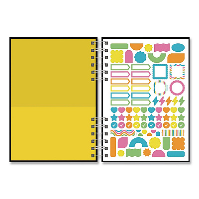 Astrobrights Twin-Wire Journal, Open Diary Format, Assorted Cover Colors, (90) Assorted Color 8.5 x 6.5 Sheets, 2/Pack (91556)