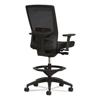 Workplace2.0 500 Series Mesh and Fabric Stool, Supports to 300 lb, 24.6 x 34.4 Seat Height, Black Seat, Black Back, Black Base (51975)