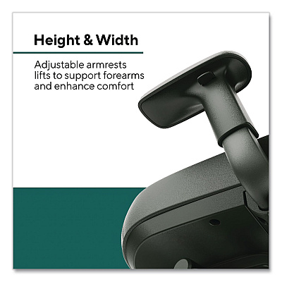 Workplace2.0 Health Bedford Polyurethane Nylon Task Chair, Supports Up to 275 lbs, 18" to 21.6" Seat Height, Black Seat/Back/Base (WP62574)