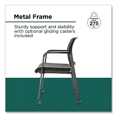 Workplace2.0 Esler Fabric Guest Chair, 23.3 x 22.3 x 31.7, Black Seat, Black Back, Black Base (WP62994CC)