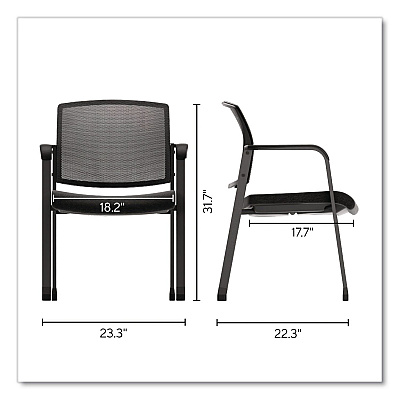 Workplace2.0 Esler Fabric Guest Chair, 23.3 x 22.3 x 31.7, Black Seat, Black Back, Black Base (WP62994CC)