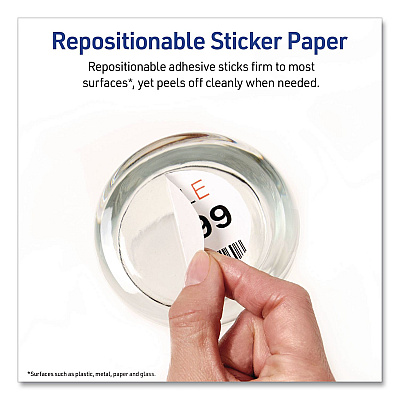 Avery Multipurpose Sticker Project Paper, Inkjet, 8.5 x 11, 15 Sheets/Pack (3383)