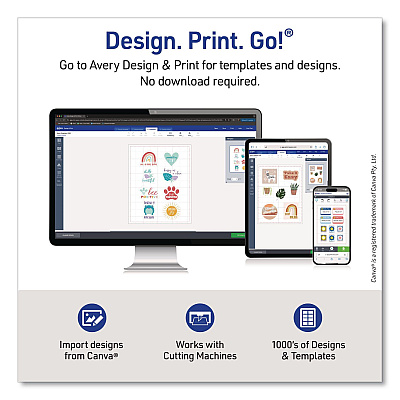Avery Multipurpose Sticker Project Paper, Inkjet, 8.5 x 11, 15 Sheets/Pack (3383)
