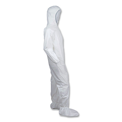 Ansell KleenGuard A30 Coveralls, Medium, White, 25/Carton (46122)