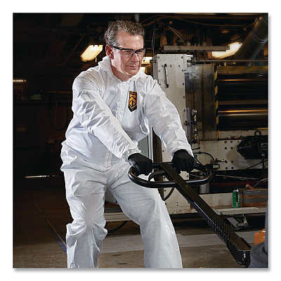 Ansell KleenGuard A30 Coveralls, Medium, White, 25/Carton (46122)