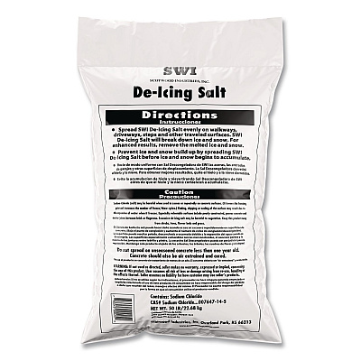 Scotwood Industries Rock Salt De-Icing Salt, 50 lb Bag, 50 Bags/Pallet (SWO50BRPLT)