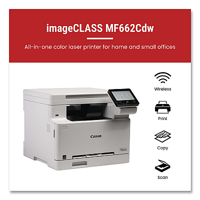 Canon imageCLASS MF662Cdw Wireless Multifunction Laser Printer, Copy/Print/Scan (6928C016)