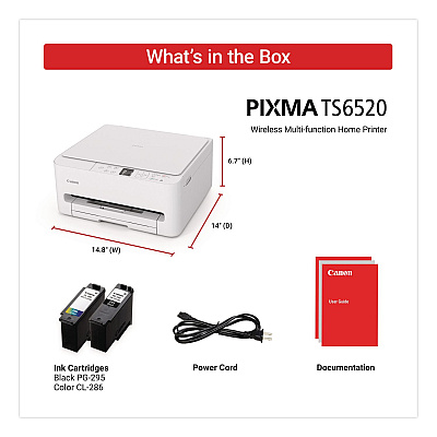 Canon PIXMA TS6520 Inkjet Printer, Copy/Print/Scan (7179C002)
