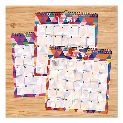Geometric 2026 Spiral Wall Calendar, Geometric Artwork, 12 x 12, Multicolor Sheets, 12-Month (Jan to Dec): 2026 (54734)