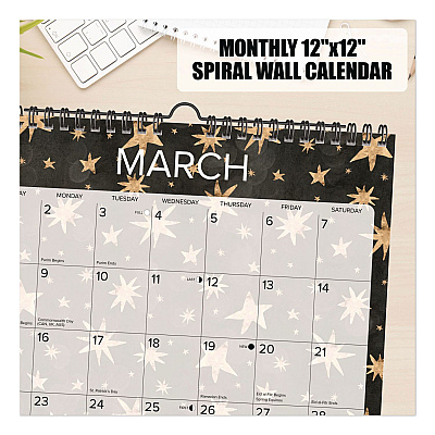 Starry Night 2026 Spiral Wall Calendar, Starry Night Artwork, 12 x 12, Multicolor Sheets, 12-Month (Jan to Dec) (54758)