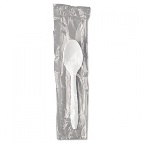 Boardwalk Mediumweight Wrapped Polypropylene Cutlery, Teaspoon, White, 1,000/Carton (SPOONIW)