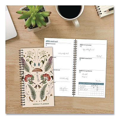 Woodland Mushroom Softcover Weekly/Monthly Spiral Planner, 6.5 x 3.5, Multicolor Cover, 12-Month (Jan to Dec): 2026 (57360)
