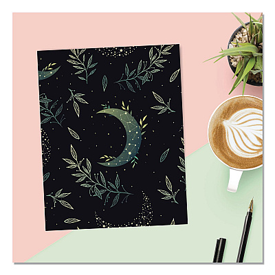 Floral Moon Monthly Planner, 9.5 x 7.5, Black Cover, 12-Month (Jan to Dec): 2026 (57551)